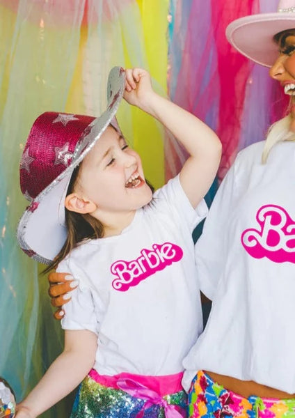 girls classic barbie logo tee