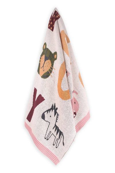 organic abc baby knit blanket