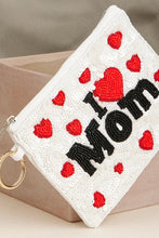 Load image into Gallery viewer, beaded pouch I love mom
