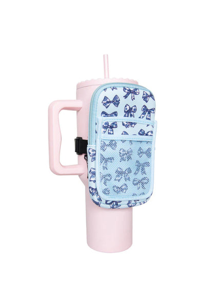 tumbler pouch blue bows