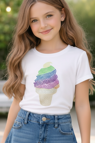 girls swirl cone tee