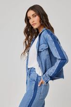 Load image into Gallery viewer, tacked sleeve denim jacket
