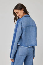 Load image into Gallery viewer, tacked sleeve denim jacket
