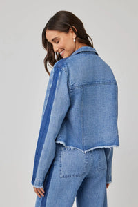 tacked sleeve denim jacket