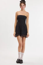 Load image into Gallery viewer, lace strapless skort romper
