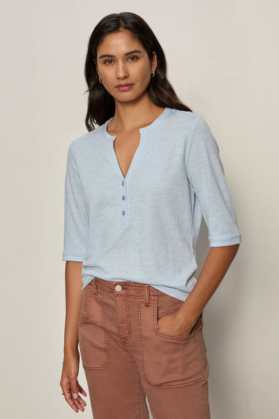 rolled sleeve henley tee