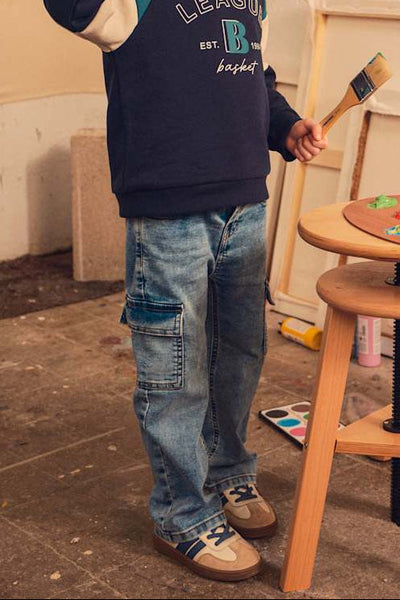boys cargo soft denim pant