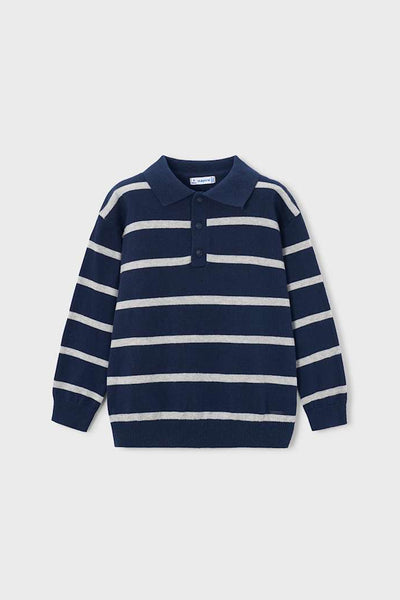 boys knit stripe collar sweater