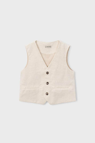 boys check button vest