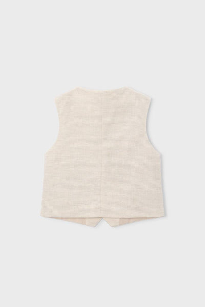 boys check button vest