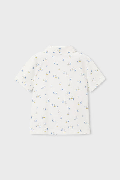 boys sailboat collared tee