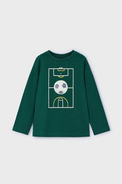 boys long sleeve socker goal tee