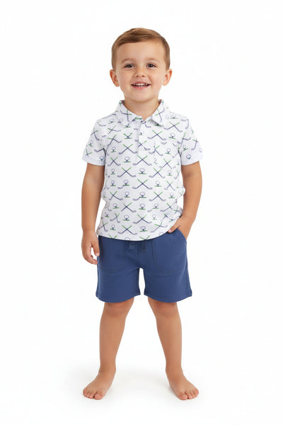 boys golf top + short set