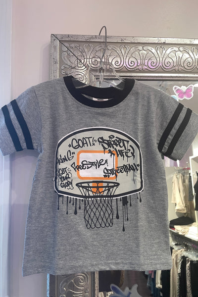 boys baskeball graffiti tee