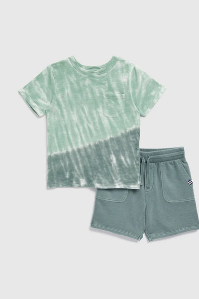boys tie dye tee + short set