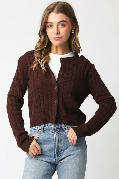 cable button cardigan