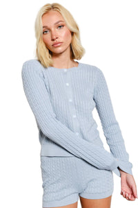 cable button cardigan