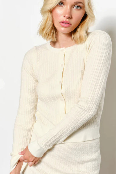 cable crew button cardigan