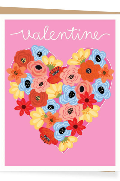 card-floral heart Valentine