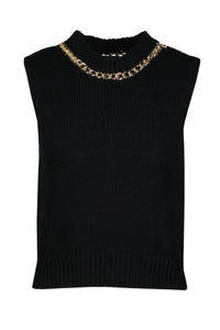 chain trim knit tank