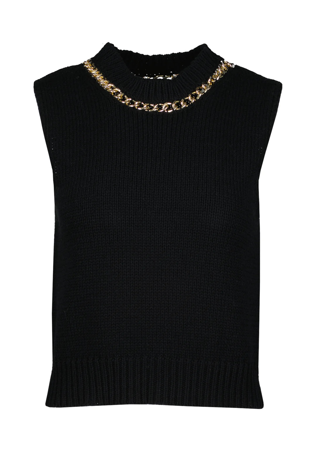 chain trim knit tank