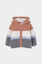 Load image into Gallery viewer, Baby Stripe Lined Zip Cardigan
