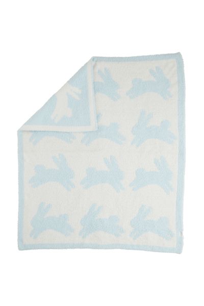 chenille blue bunny blanket