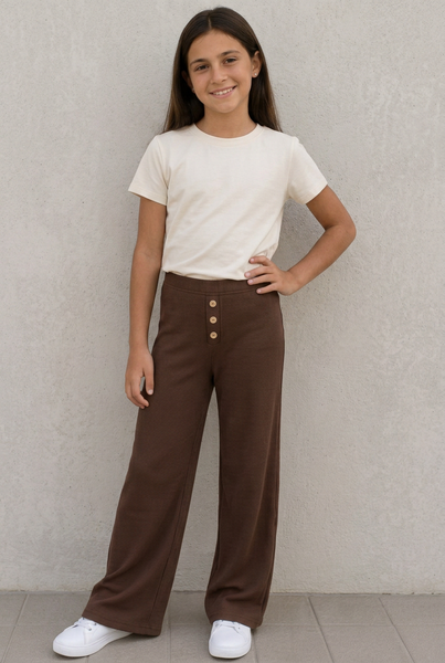 girls waffle flare pant