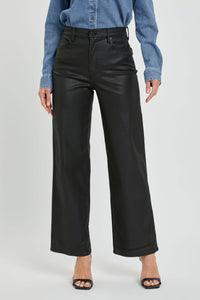 coated straight dad jean