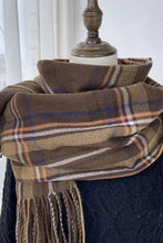 Load image into Gallery viewer, plaid tassel scarf
