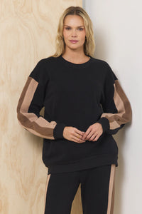 colorblock fleece crew