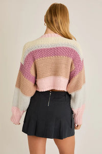 crew neck colorblock sweater