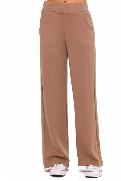 contrast knit scuba pant