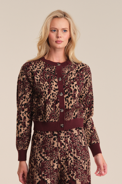 crew neck leo button cardigan