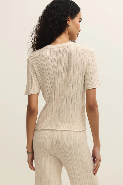 crochet button short sleeve top