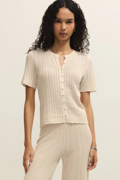 crochet button short sleeve top