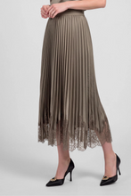 Load image into Gallery viewer, Pleat Lace Hem Midi Skirt
