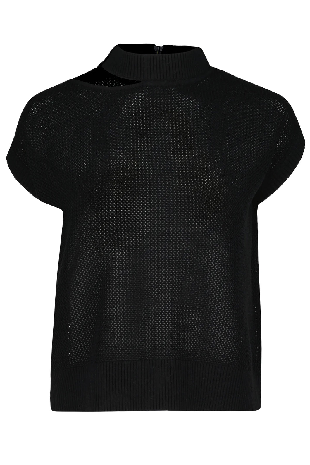 cut out short sleeve sweater