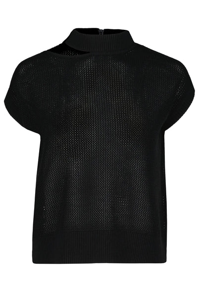 cut out short sleeve sweater