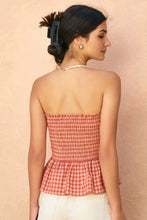 Load image into Gallery viewer, gingham smocked bow top
