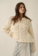 Load image into Gallery viewer, 1/2 zip cable sweater
