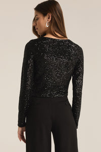 sequin long sleeve top
