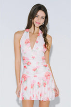 Load image into Gallery viewer, floral halter mini dress
