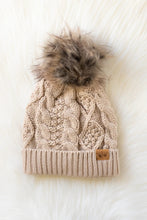 Load image into Gallery viewer, cable pom hat
