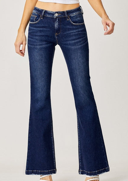 low rise flare jeans