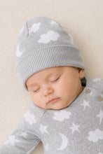 Load image into Gallery viewer, organic moon + star baby beanie
