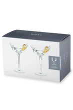 Load image into Gallery viewer, 2 faceted martini glasses
