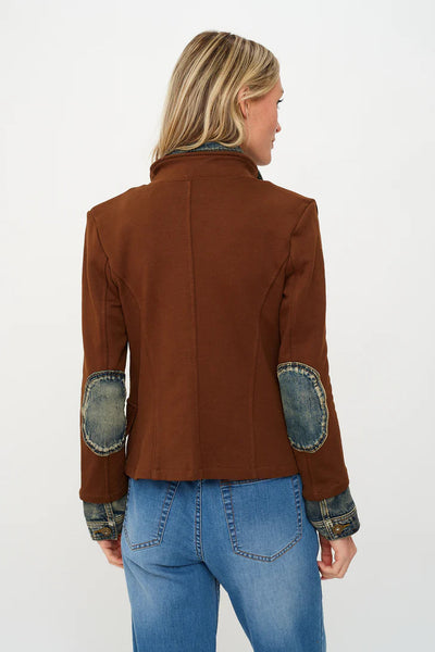 denim insert ponte jacket