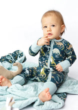 Load image into Gallery viewer, baby dinosaur bamboo convertible footie
