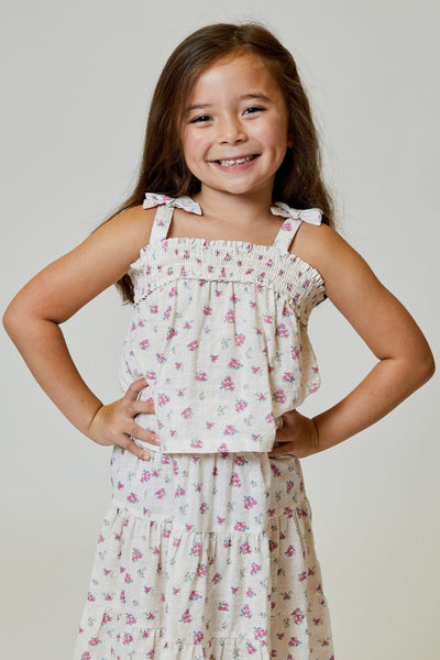 girls floral tie shoulder cami top